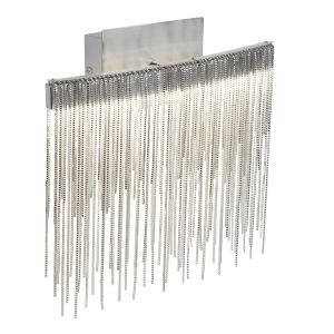 Dimmable Memphis LED Wall Bracket, Satin Silver, Chain Link Waterfall Dressing