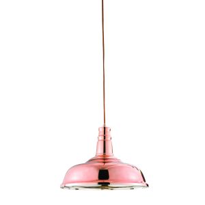 Jackman 1 Light E27 Adjustable Glass Pendant With A Shiny Copper Exterior & A Silver Plated Inner
