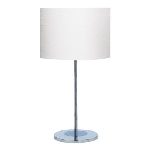 Drum Table Lamp (Single) - Chrome Base, Ivory Drum Shade