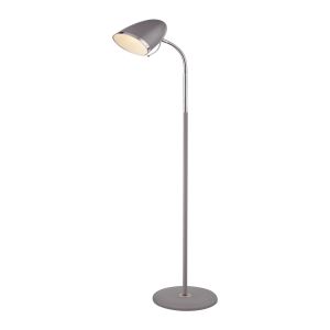 Single Floor Lamp Grey/Polished Chrome Finish