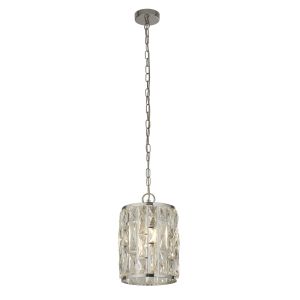 Searchlight 6581-1CC Bijou Single Pendant Polished Chrome With Crystal Glass Finish