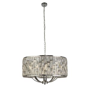 Searchlight 6588-8CC Bijou 8 Light Pendant Polished Chrome With Crystal Glass Finish