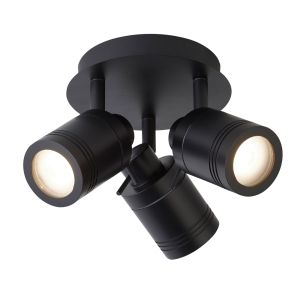 Samson 3 Light GU10 Black Bathroom IP44 Adjustable Spotlight