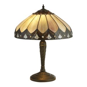 Pearl Bronze/Clear/Brown/Purple Tiffany Table Lamp