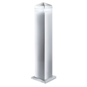 India LED Outdoor Post - 45cm Satin Silver Square - 16 LEDs