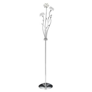 Bellis - 3 Light Floor Lamp, Chrome, Clear Flower Glass