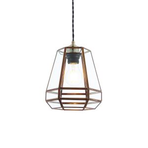 Stockheld 1 Light E27 Or B22 Antique Brass With Clear Glass Panes Non Electric Shade (Shade Only)