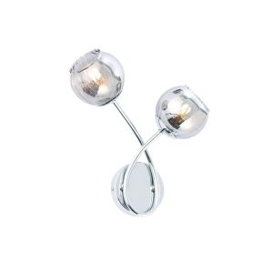 Aerith 2 Light G9 Polished Chrome Wall Light With Smoked Mirror Glass With Internal Wire Mesh