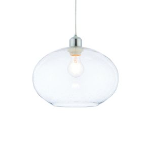 Dimitri 1 Light E27  Or B22 Clear Bubble Effect Glass Non Electric Shade ( Shade Only)