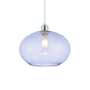 Dimitri 1 Light E27  Or B22 Grey Bubble Effect Glass Non Electric Shade ( Shade Only)