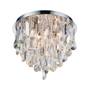 Siena 3 Light G9 Polished Chrome Flush Fitting With K5 Clear Crystal Glass Detail