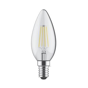 Value Classic LED Candle E14 Dimmable 4W 2700K Warm White, 470lm, Clear Finish