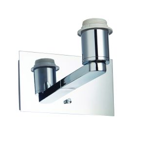 Issac 1 Light E27 Polished Chrome Switched Wall Light With Integrated USB Socket