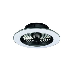 Alisio 63cm 70W LED Dimmable Ceiling Light With Built-In 35W DC Reversible Fan, BlackWhite Finish c/w Remote Control and APP Control, 4900lm