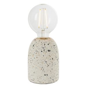 Terrazzo 1 Light E27 White Finish Table Lamp With Inline Switch