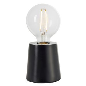 Mono 1 Light E27 Matt Black Finish Table Lamp With Inline Switch