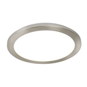 LED Flush Ceiling Light, Diameter 30cm, Satin Silver And Acrylic, IP44