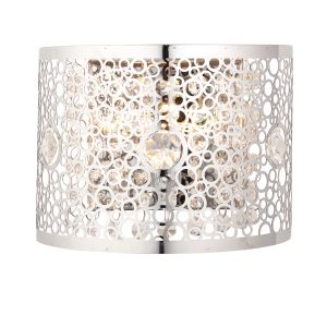 Fayola 1 Light G9 Chrome Laser Cut Wall Light With K5 Faceted Crystals