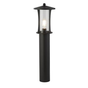 Pagoda 1 Light Outdoor 730mm Post Lamp Wall Light In Black With Clear Glass