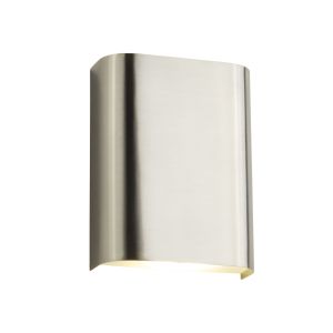 LED Wall Light, Satin Silver With Frosted Glass