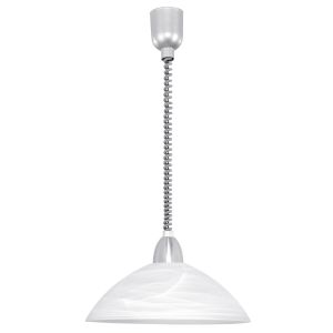 Lord 2 1 Light Adjustable Rise And Fall E27 Pendant Silver With Satin Nickel And White