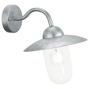 Milton 1 Light E27 Outdoor IP44 Wall Light Stainless Steel and Clear Glass