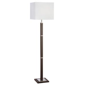 Waverley Floor Lamp 1 Light Brown Wood/Satin Silver Rectangular