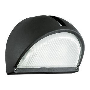 Onja 1 Light E27 Outdoor IP44 Black Wall Light And Clear Glass