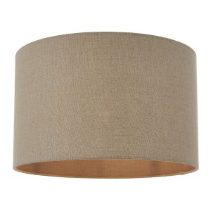 Esprit 16" Taupe 100% Linen Fabric Shade Lined With Taupe Cotton Mix Fabric With Rolled Edge