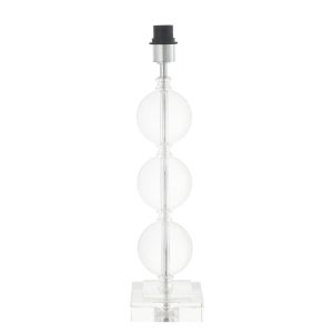 Metro 1 Light E27 Clear Crystal  3 Sphere (Base Only) Table Lamp With Inline Switch