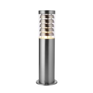 Tangley 1 Light E27 Brushed Stainless Steel IP44 Outdoor 450mm Post Light C/W Polycarbonate Shade