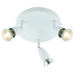 Ascoli 3 Light GU10 Gloss White Adjustable Surface Mounted Spotlight