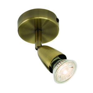 Ascoli 1 Light GU10 Antique Brass Adjustable Surface Mounted Spotlight