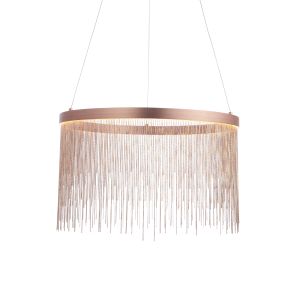 Zelma 1 Light 25W LED Integrated Pendant Adjustable Copper With Copper Effect Hanging Chains