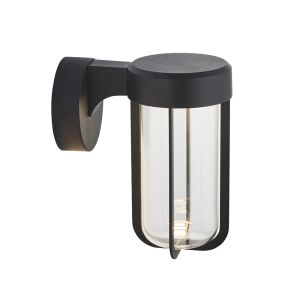 Pacato 1 Light 8W Integrated LED 2700K, 470lm Brushed Bronze Die Cast IP44 Outdoor Wall Light With Clear Glass Shade