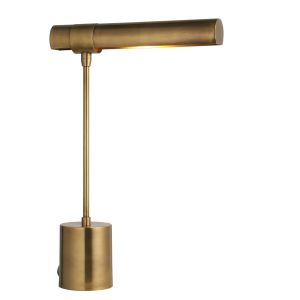 Hiero 1 Light E14 Brass Construction In Antique Brass Table/Desk Lamp With Inline Switch