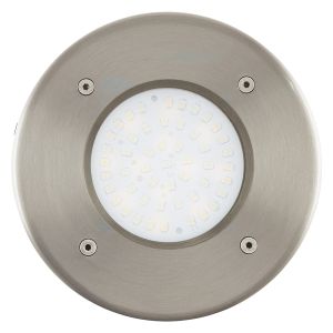 Lamedo 1 Light LED Integrated Round Recessed Ground Light IP44 Outdoor Light Stainless Steel With Satinated Glass