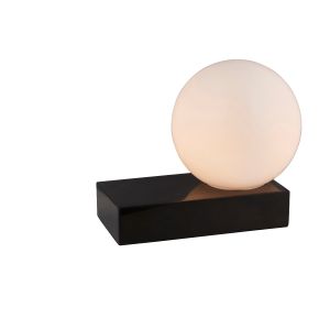 Citta 1 Light E14 Table Lamp Marble With Opal Glass