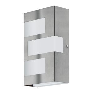 Ralora 3 Light LED Integrated Outdoor IP44 Wall Light Stainless Steel With Plastic White Diffuser