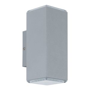 Tabo 2 Light LED Integrated Outdoor IP44 Wall Light Aluminium With Silver