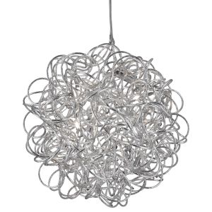 Scribble - 6 Light Pendant, Diamond Cut Tangled Aluminium