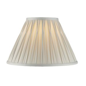 Chatsworth 12" Silver 100% Silk Tapered Hand Stitched Single Pinch Pleats Fabric Shade