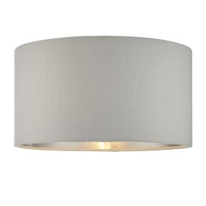 Highclere 12" Silver Linen Mix Fabric Shade With Brushed Metallic Inner