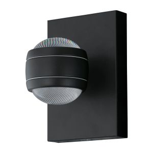 Sesimba 2 Light LED Integrated Outdoor Wall Light Black And Clear Diffuser