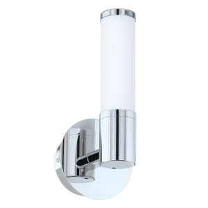 Palmera 1 Light LED Integrated Polished Chrome IP44 Bathroom Wall Light With Opal Matt Glass Shade