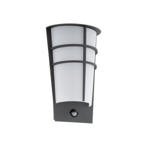 Breganzo 1 1 Light LED Integrated Outdoor IP44 Anthracite Wall Light With Plastic White Diffuser