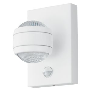Sesimba 1, 2 Light LED Integrated PIR Sensor Outdoor IP44 White Wall Light With Plastic Diffuser
