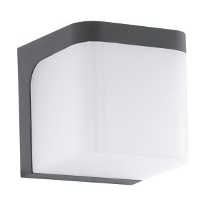 Jorba 1 Light LED Integrated IP44 Outdoor Anthracite Wall Light With Plastic White Diffuser