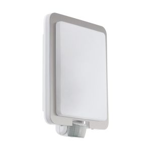 Mussotto 1 Light E27 Outdoor Ip44 PIR Sensor Double Insulated Wall Light Stainless Steel With White Diffuser