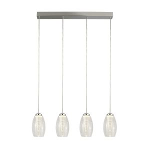 4 Light LED Bar Pendant With Clear Glass